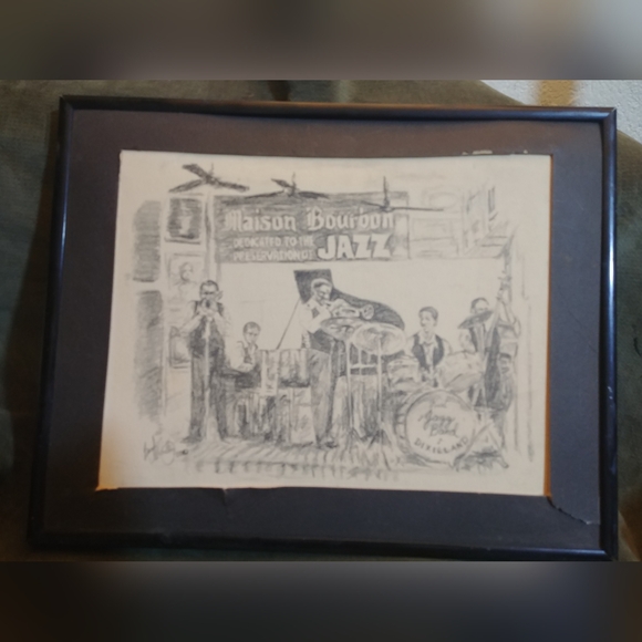 BRENT MCCARTHY BOURBON NEW ORLEANS DIXIELAND Jazz Band Sketch Art